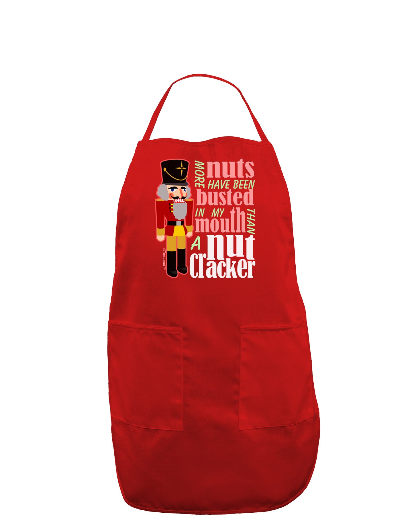 More Nuts Busted - My Mouth Dark Adult Apron by-Bib Apron-TooLoud-Red-One-Size-Davson Sales