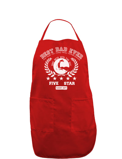 Best Dad Ever Collegiate Dark Adult Apron-Bib Apron-TooLoud-Red-One-Size-Davson Sales