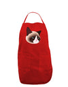 Cute Disgruntled Siamese Cat Dark Adult Apron by-Bib Apron-TooLoud-Red-One-Size-Davson Sales