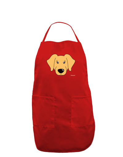 Cute Golden Retriever Dog Dark Adult Apron by TooLoud-Bib Apron-TooLoud-Red-One-Size-Davson Sales