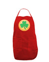 Shamrock Button Vector Design Dark Adult Apron by TooLoud-Bib Apron-TooLoud-Red-One-Size-Davson Sales