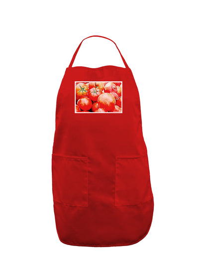 Watercolor Tomatoes Dark Adult Apron-Bib Apron-TooLoud-Red-One-Size-Davson Sales