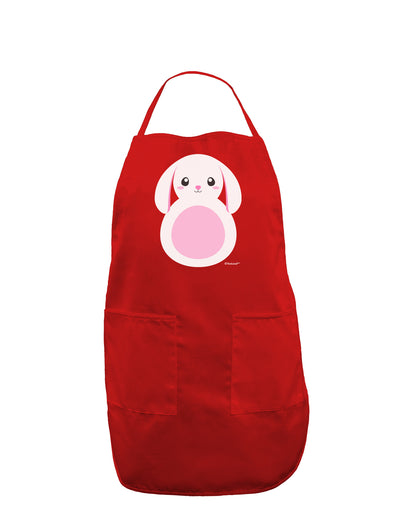 TooLoud Cute Bunny with Floppy Ears - Pink Dark Adult Apron-Bib Apron-TooLoud-Red-One-Size-Davson Sales