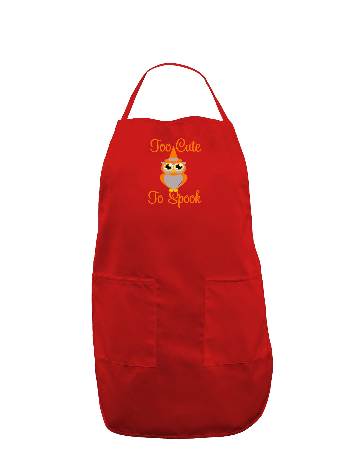 Owl Too Cute Orange Dark Adult Apron-Bib Apron-TooLoud-Red-One-Size-Davson Sales