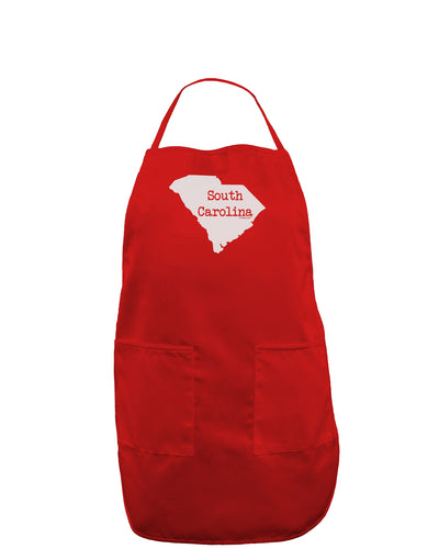 South Carolina - United States Shape Dark Adult Apron by TooLoud-Bib Apron-TooLoud-Red-One-Size-Davson Sales