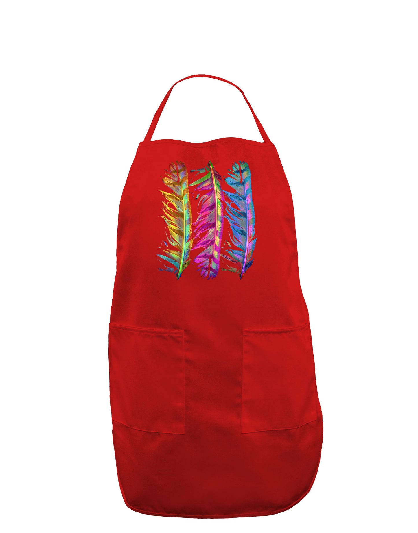 Magic Feathers Dark Adult Apron-Bib Apron-TooLoud-Red-One-Size-Davson Sales