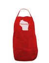 Wisconsin - United States Shape Dark Adult Apron-Bib Apron-TooLoud-Red-One-Size-Davson Sales