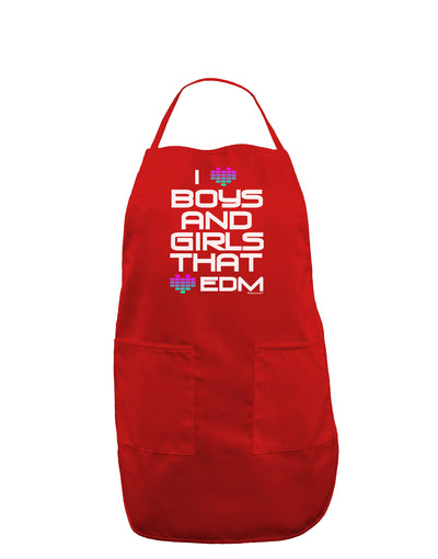 I Heart Boys and Girls That Heart EDM Dark Adult Apron-Bib Apron-TooLoud-Red-One-Size-Davson Sales