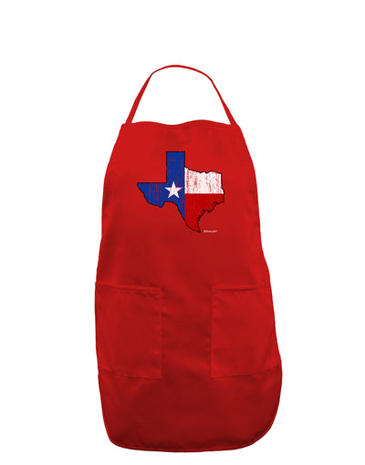 State of Texas Flag Design - Distressed Dark Adult Apron-Bib Apron-TooLoud-Red-One-Size-Davson Sales