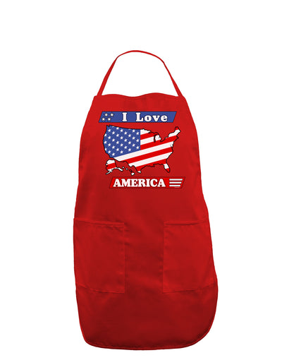 I Love America Dark Adult Apron-Bib Apron-TooLoud-Red-One-Size-Davson Sales