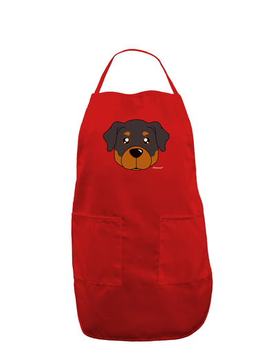 Cute Rottweiler Dog Dark Adult Apron by TooLoud-Bib Apron-TooLoud-Red-One-Size-Davson Sales