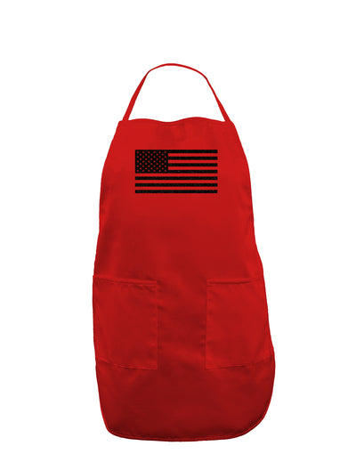 American Flag Glitter - Black Dark Adult Apron-Bib Apron-TooLoud-Red-One-Size-Davson Sales