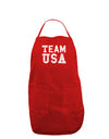 Team USA Distressed Text Dark Adult Apron-Bib Apron-TooLoud-Red-One-Size-Davson Sales