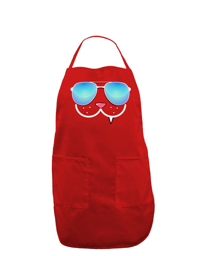 Kyu-T Face - Snaggle Cool Sunglasses Dark Adult Apron-Bib Apron-TooLoud-Red-One-Size-Davson Sales
