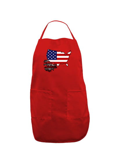 American Roots Design - American Flag Dark Adult Apron by TooLoud-Bib Apron-TooLoud-Red-One-Size-Davson Sales