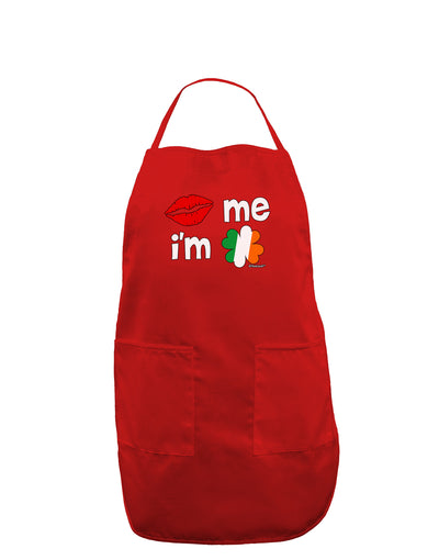 Kiss and Irish Flag Shamrock - Kiss Me I'm Irish Dark Adult Apron by TooLoud-Bib Apron-TooLoud-Red-One-Size-Davson Sales