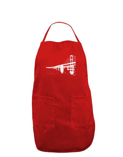 Bay Bridge Cutout Design Dark Adult Apron by TooLoud-Bib Apron-TooLoud-Red-One-Size-Davson Sales