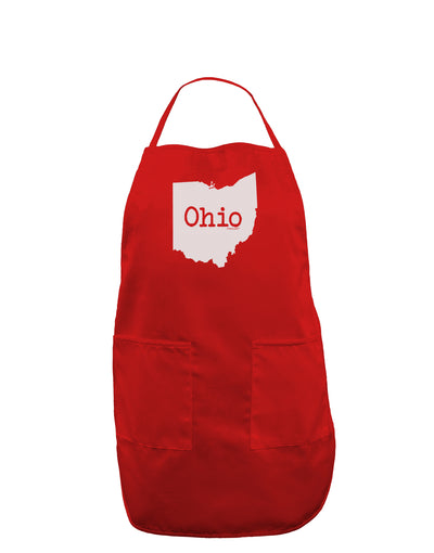 Ohio - United States Shape Dark Adult Apron by TooLoud-Bib Apron-TooLoud-Red-One-Size-Davson Sales