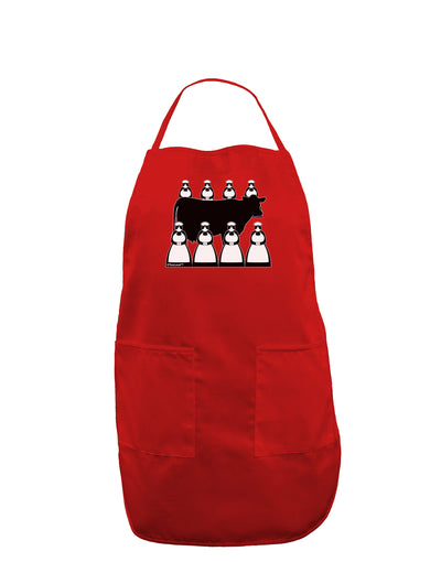 Eight Maids A Milking Dark Adult Apron-Bib Apron-TooLoud-Red-One-Size-Davson Sales