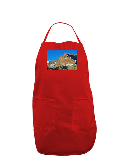 Colorado Snowy Mountains Dark Adult Apron-Bib Apron-TooLoud-Red-One-Size-Davson Sales