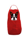 Cute Boston Terrier Dog Face Dark Adult Apron-Bib Apron-TooLoud-Red-One-Size-Davson Sales