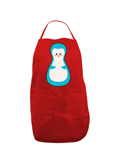 Cute Penguin Matryoshka Nesting Doll - Christmas Dark Adult Apron-Bib Apron-TooLoud-Red-One-Size-Davson Sales