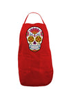 Version 1 Colorful Day of the Dead Calavera Dark Adult Apron-Bib Apron-TooLoud-Red-One-Size-Davson Sales