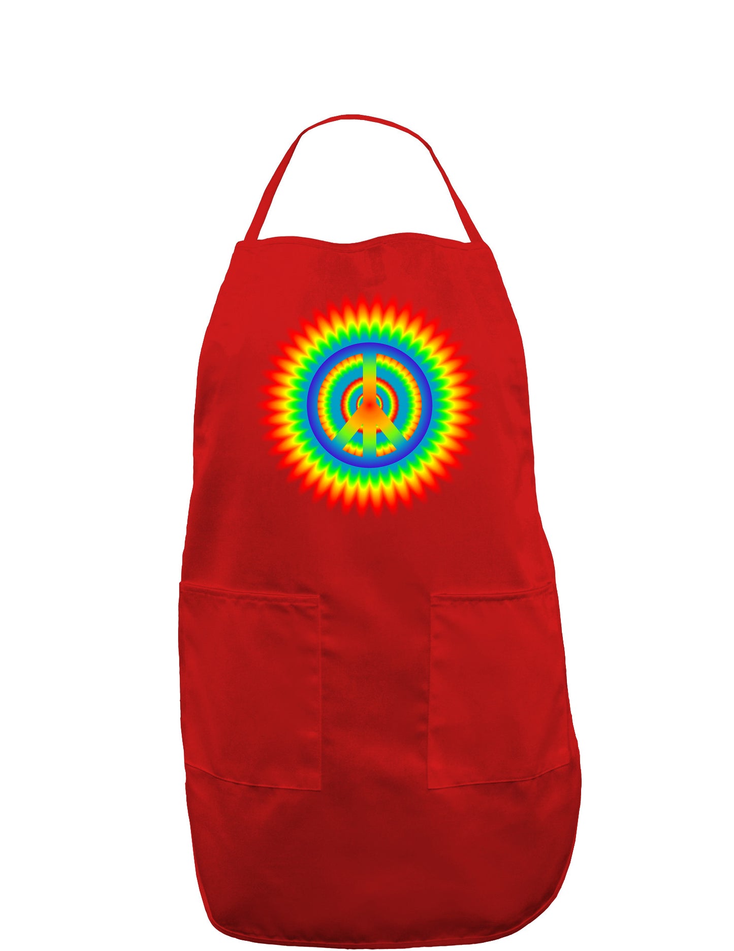 Psychedelic Peace Dark Adult Apron-Bib Apron-TooLoud-Red-One-Size-Davson Sales