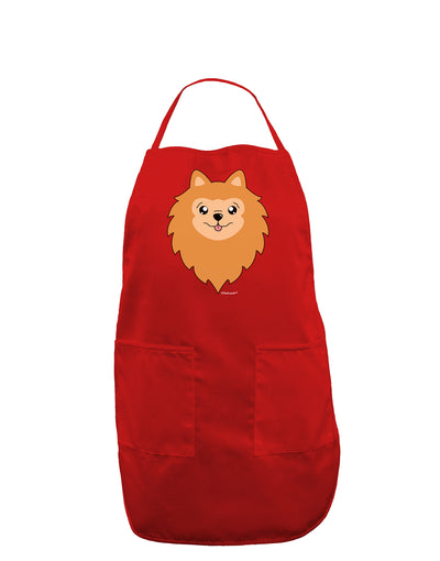 Cute Pomeranian Dog Dark Adult Apron by TooLoud-Bib Apron-TooLoud-Red-One-Size-Davson Sales