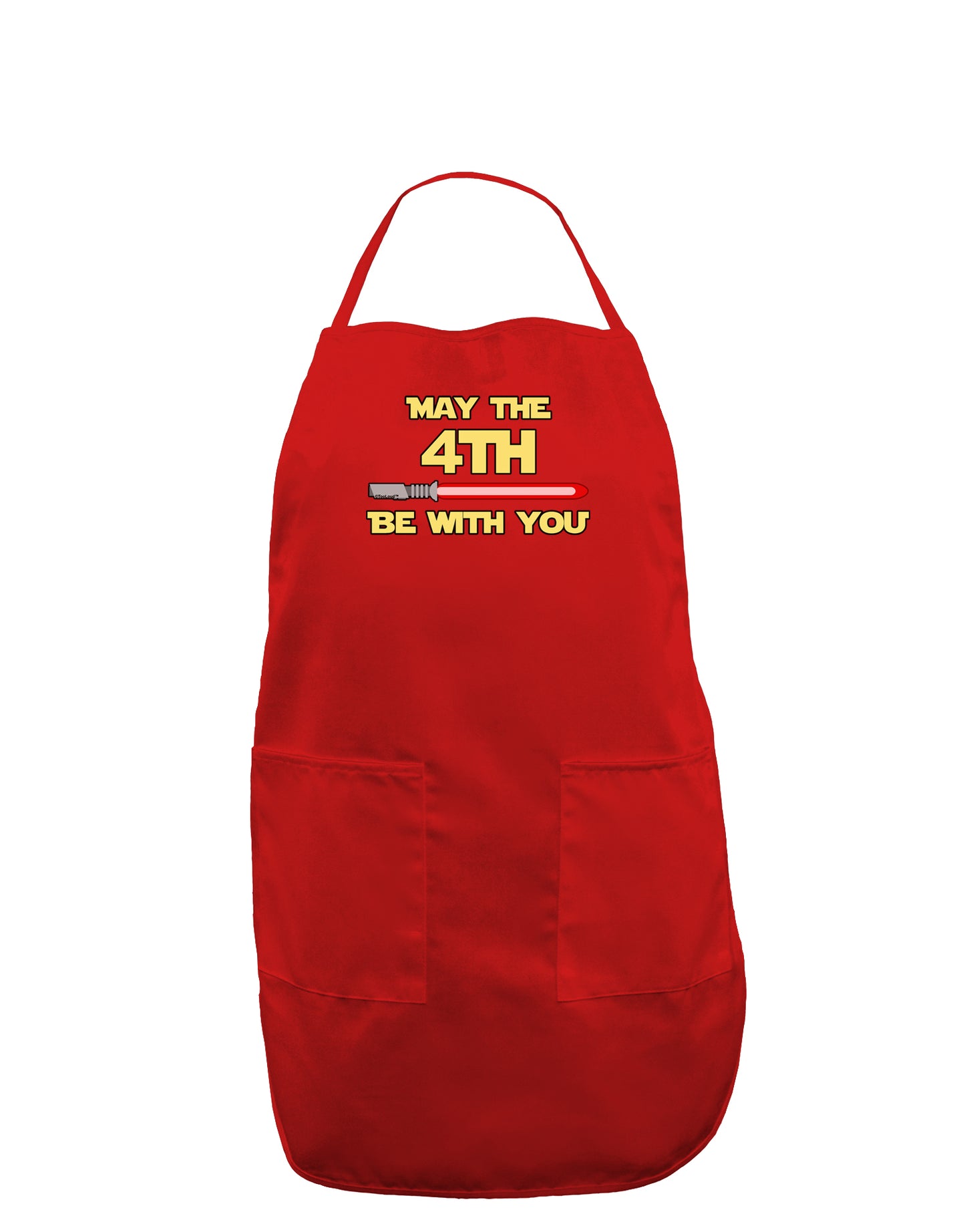 4th Be With You Beam Sword Dark Adult Apron-Bib Apron-TooLoud-Red-One-Size-Davson Sales