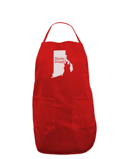 Rhode Island - United States Shape Dark Adult Apron by TooLoud-Bib Apron-TooLoud-Red-One-Size-Davson Sales