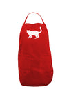 Cat Silhouette Design Dark Adult Apron by TooLoud-Bib Apron-TooLoud-Red-One-Size-Davson Sales