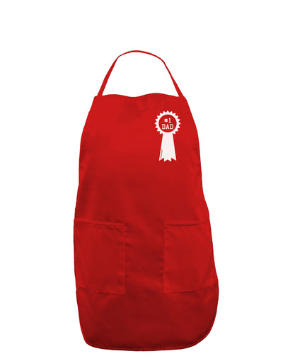 Number One Dad Award Ribbon Dark Adult Apron-Bib Apron-TooLoud-Red-One-Size-Davson Sales