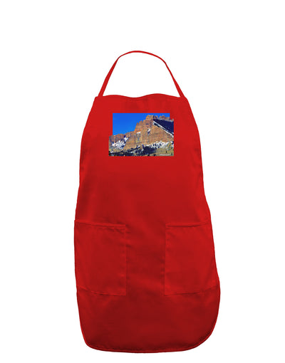 Colorado Snowy Mountains Cutout Dark Adult Apron-Bib Apron-TooLoud-Red-One-Size-Davson Sales