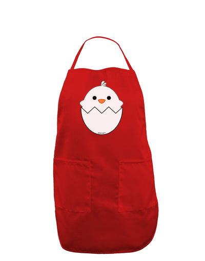 Cute Hatching Chick - White Dark Adult Apron by TooLoud-Bib Apron-TooLoud-Red-One-Size-Davson Sales