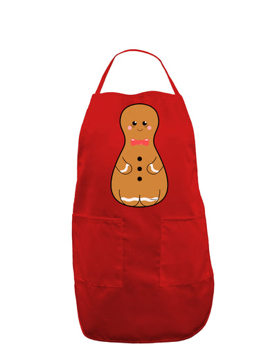 Cute Gingerbread Matryoshka Nesting Doll - Christmas Dark Adult Apron-Bib Apron-TooLoud-Red-One-Size-Davson Sales