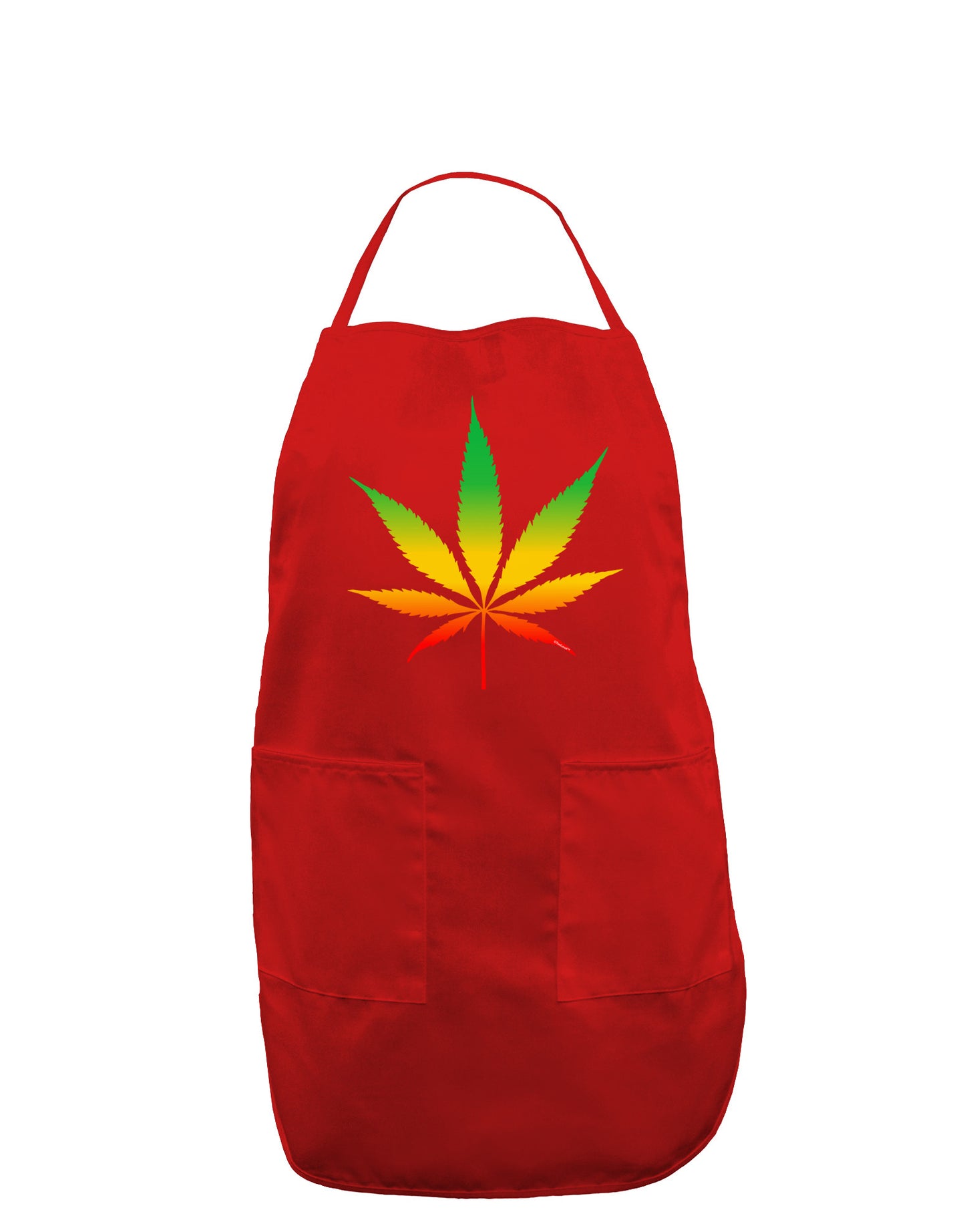 Marijuana Leaf Rastafarian Colors Dark Adult Apron-Bib Apron-TooLoud-Red-One-Size-Davson Sales