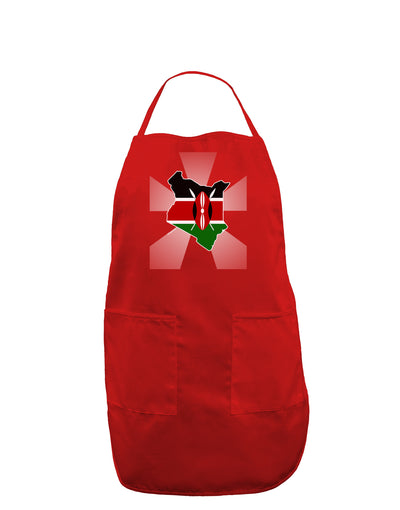 Kenya Flag Design Dark Adult Apron-Bib Apron-TooLoud-Red-One-Size-Davson Sales
