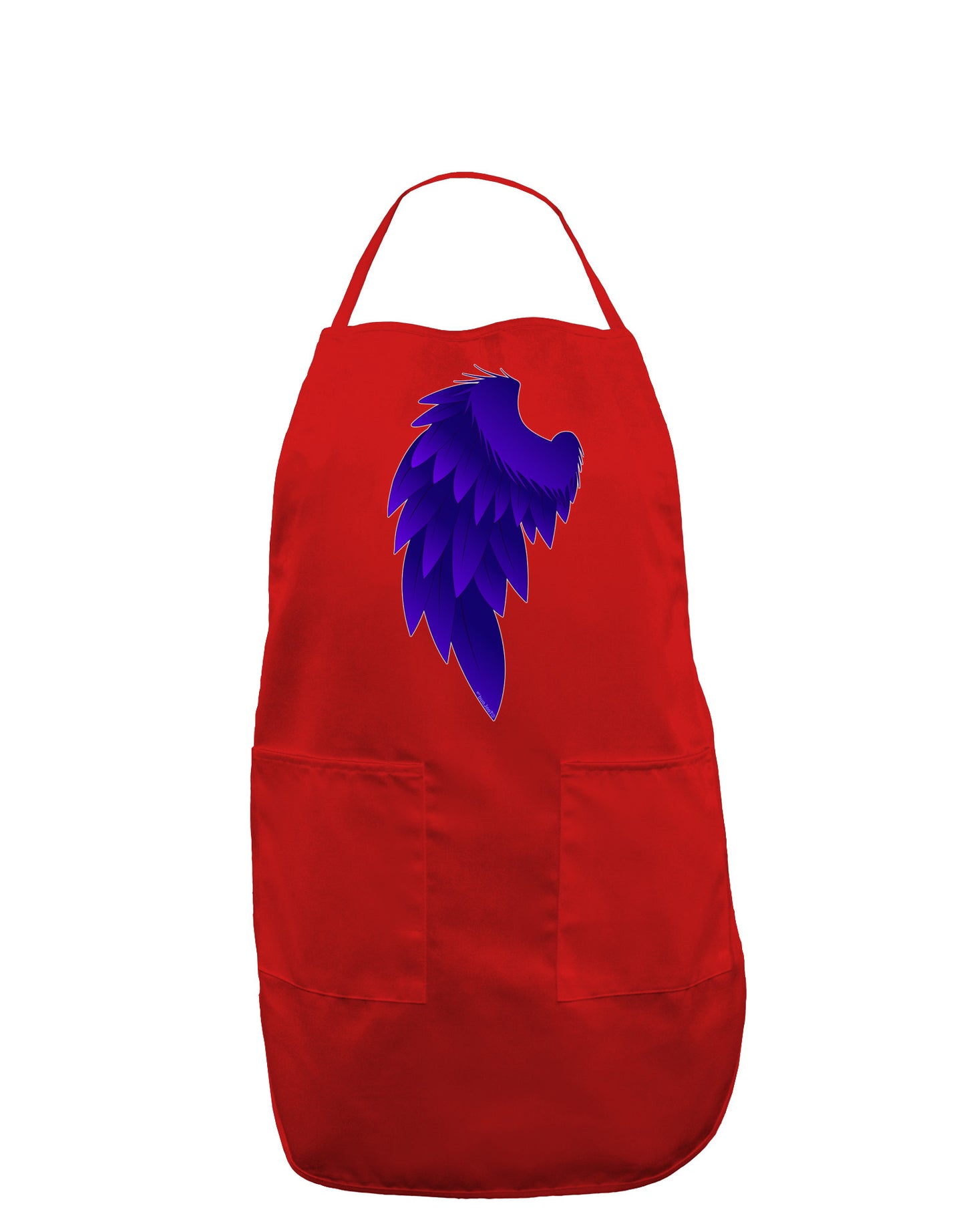 Single Left Dark Angel Wing Design - Couples Dark Adult Apron-Bib Apron-TooLoud-Red-One-Size-Davson Sales