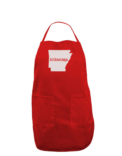 Arkansas - United States Shape Dark Adult Apron by TooLoud-Bib Apron-TooLoud-Red-One-Size-Davson Sales