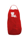 Louisiana - United States Shape Dark Adult Apron by TooLoud-Bib Apron-TooLoud-Red-One-Size-Davson Sales