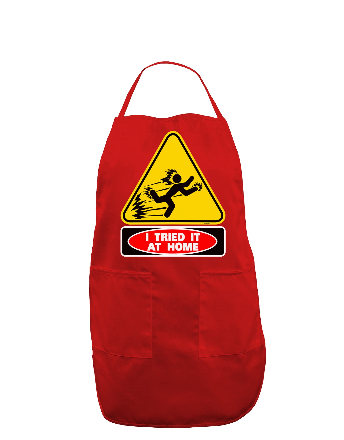 I Tried It At Home Dark Adult Apron-Bib Apron-TooLoud-Red-One-Size-Davson Sales