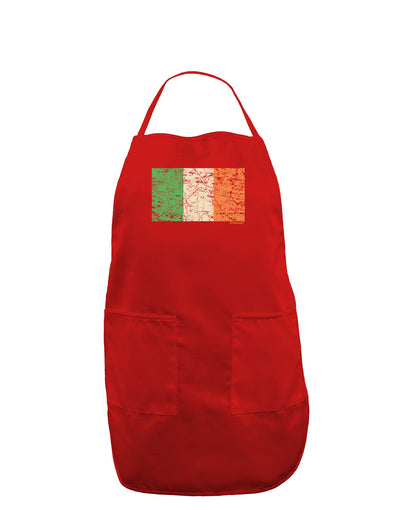 Distressed Irish Flag - Flag of Ireland Dark Adult Apron-Bib Apron-TooLoud-Red-One-Size-Davson Sales