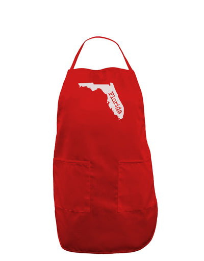 Florida - United States Shape Dark Adult Apron by TooLoud-Bib Apron-TooLoud-Red-One-Size-Davson Sales