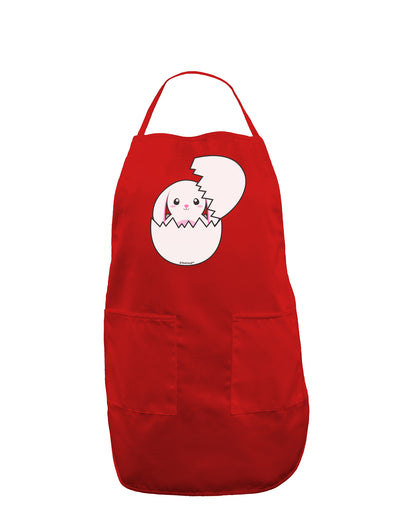 Cute Easter Bunny Hatching Dark Adult Apron by TooLoud-Bib Apron-TooLoud-Red-One-Size-Davson Sales