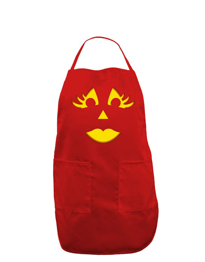 Woman Jack O Lantern Pumpkin Face Dark Adult Apron-Bib Apron-TooLoud-Red-One-Size-Davson Sales
