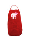 Retro 8-Bit Skull with Pink Bow Dark Adult Apron-Bib Apron-TooLoud-Red-One-Size-Davson Sales