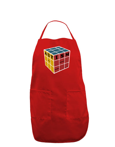 Autism Awareness - Cube Color Dark Adult Apron-Bib Apron-TooLoud-Red-One-Size-Davson Sales