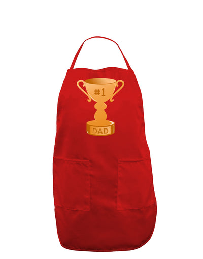 Number One Dad Trophy Dark Adult Apron-Bib Apron-TooLoud-Red-One-Size-Davson Sales