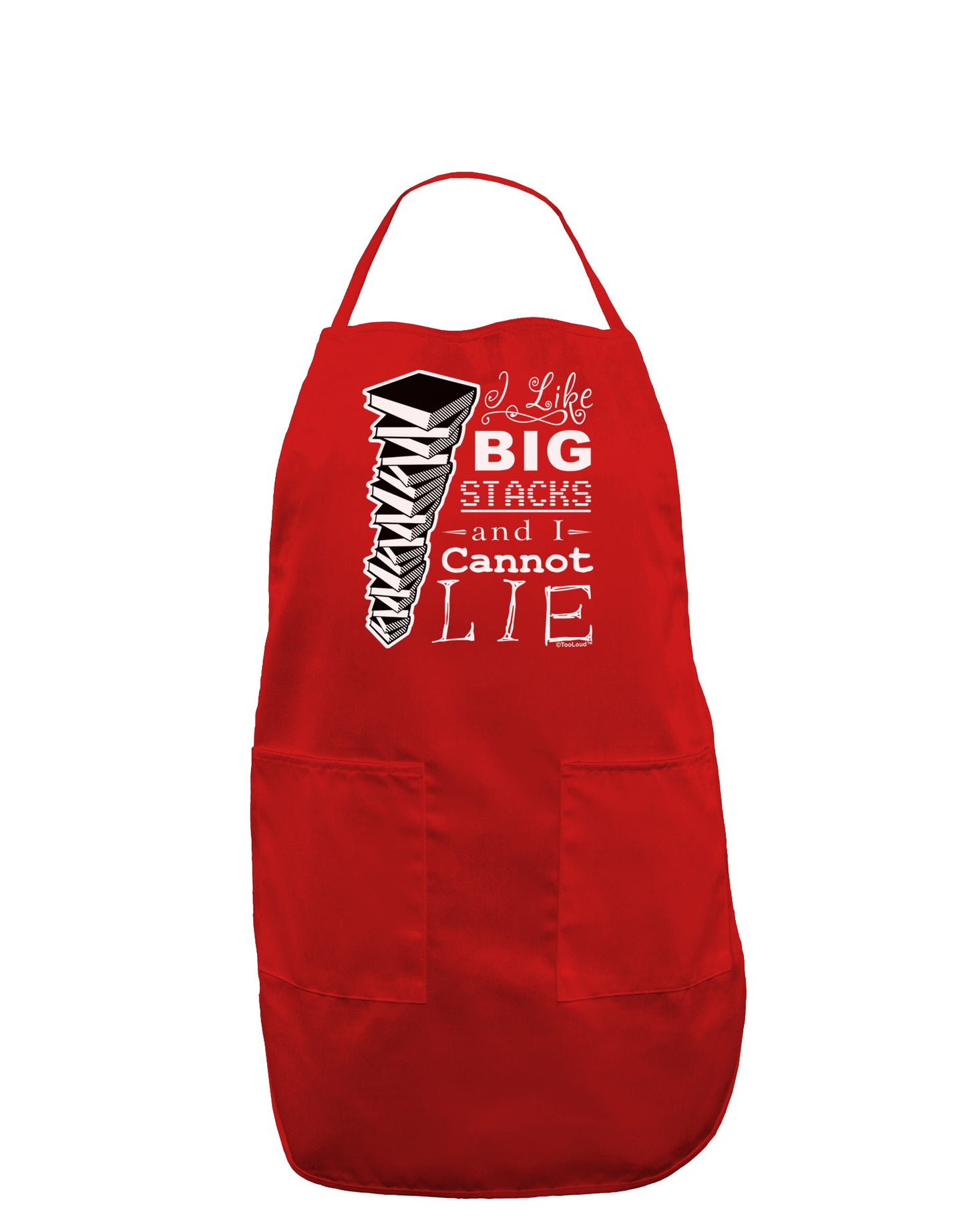 I Like Big Stacks -of books- Dark Adult Apron-Bib Apron-TooLoud-Red-One-Size-Davson Sales